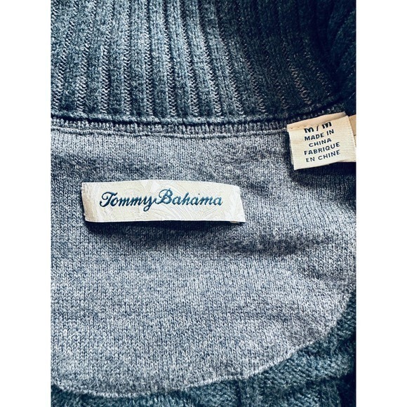 Tommy Bahama Mens Medium Quarter Zip‎ Long Sleeve Pullover Knit Sweater Medium - Picture 3 of 7